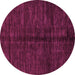 Round Machine Washable Abstract Pink Modern Rug, wshabs5301pnk