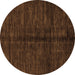 Round Abstract Brown Modern Rug, abs5301brn