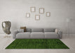 Machine Washable Abstract Green Modern Area Rugs in a Living Room,, wshabs5301grn