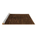 Sideview of Machine Washable Abstract Brown Modern Rug, wshabs5301brn