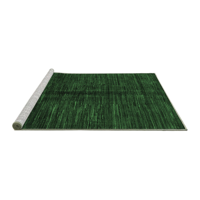 Sideview of Machine Washable Abstract Emerald Green Modern Area Rugs, wshabs5301emgrn