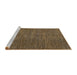 Sideview of Machine Washable Abstract Sepia Brown Rug, wshabs5302