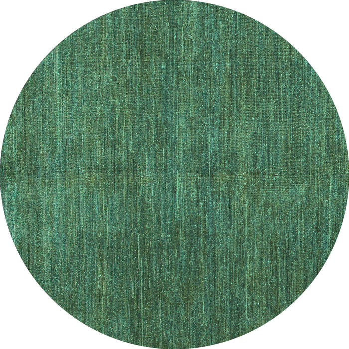 Round Machine Washable Abstract Turquoise Modern Area Rugs, wshabs5302turq