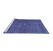 Sideview of Machine Washable Abstract Blue Modern Rug, wshabs5302blu