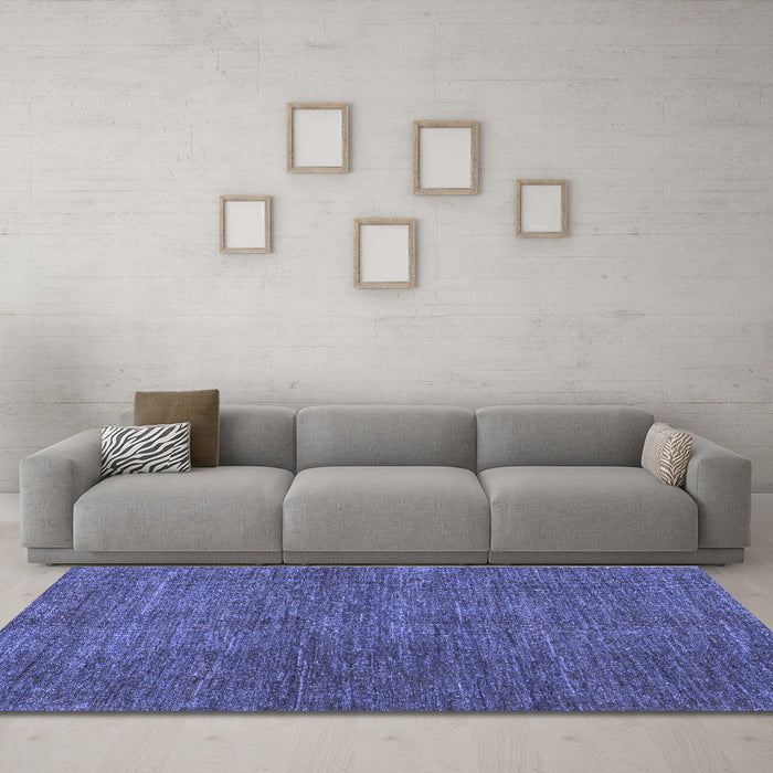 Machine Washable Abstract Blue Modern Rug in a Living Room, wshabs5302blu