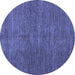 Round Abstract Blue Modern Rug, abs5302blu