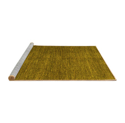 Sideview of Machine Washable Abstract Yellow Modern Rug, wshabs5302yw