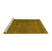 Sideview of Machine Washable Abstract Yellow Modern Rug, wshabs5302yw