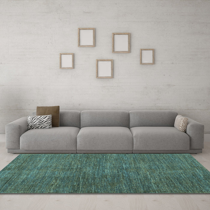 Machine Washable Abstract Light Blue Modern Rug in a Living Room, wshabs5302lblu
