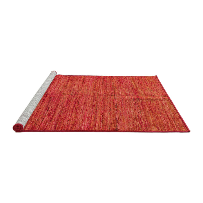 Sideview of Machine Washable Abstract Fire Red Rug, wshabs5303