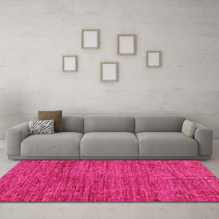 Machine Washable Abstract Pink Modern Rug in a Living Room, wshabs5303pnk