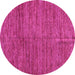 Round Abstract Purple Modern Rug, abs5303pur