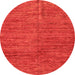 Round Abstract Orange Modern Rug, abs5303org