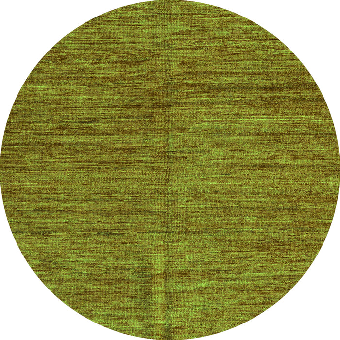 Round Abstract Green Modern Rug, abs5303grn