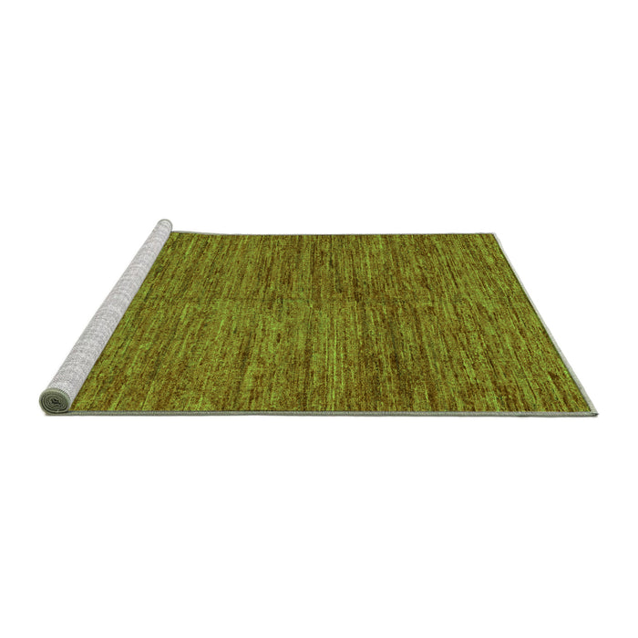 Sideview of Machine Washable Abstract Green Modern Area Rugs, wshabs5303grn