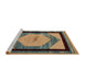 Sideview of Machine Washable Abstract Dark Brown Rug, wshabs5304