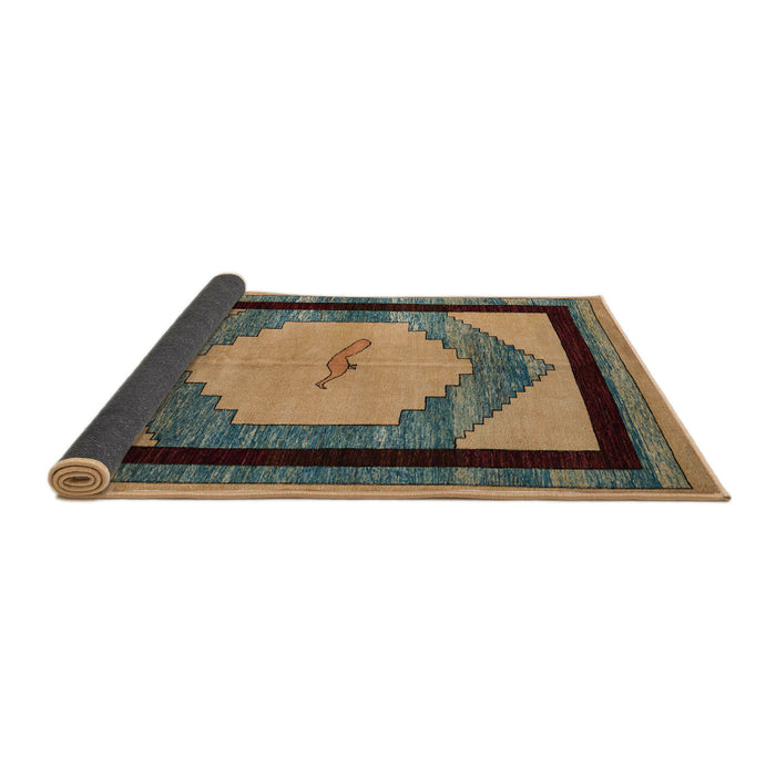 Sideview of Abstract Dark Brown Modern Rug, abs5304