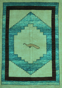 Abstract Turquoise Modern Rug, abs5304turq