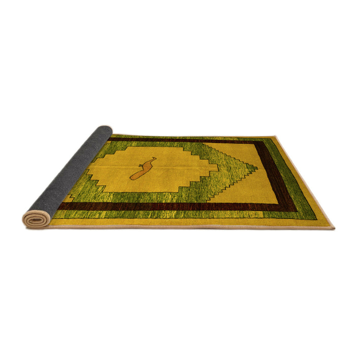 Sideview of Abstract Yellow Modern Rug, abs5304yw