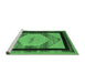 Sideview of Machine Washable Abstract Emerald Green Modern Area Rugs, wshabs5304emgrn