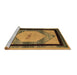 Sideview of Machine Washable Abstract Brown Modern Rug, wshabs5304brn