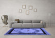 Machine Washable Abstract Blue Modern Rug in a Living Room, wshabs5304blu