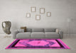 Machine Washable Abstract Pink Modern Rug in a Living Room, wshabs5304pnk