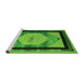 Sideview of Machine Washable Abstract Green Modern Area Rugs, wshabs5304grn