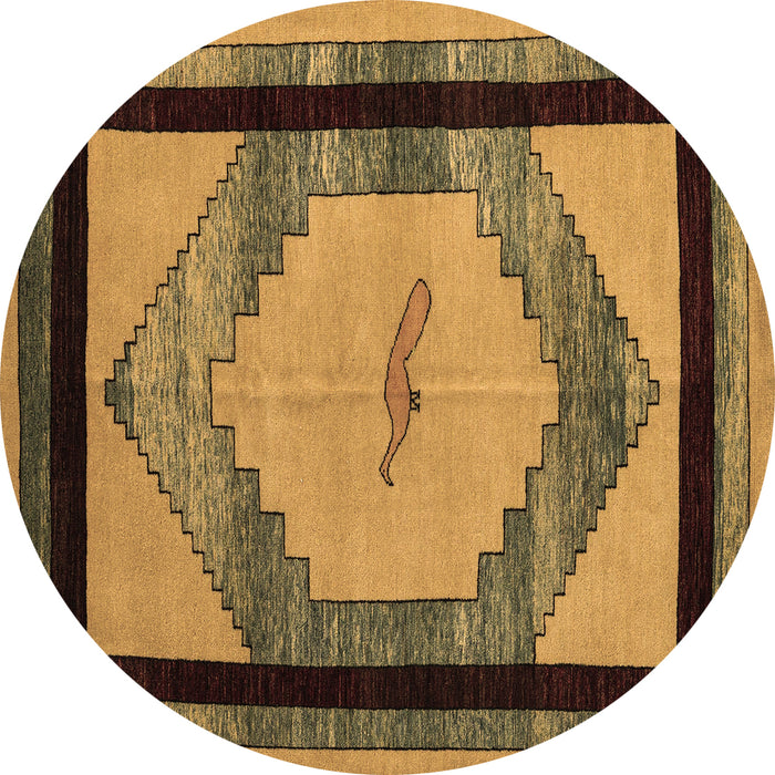 Round Machine Washable Abstract Brown Modern Rug, wshabs5304brn