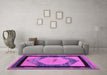 Machine Washable Abstract Purple Modern Area Rugs in a Living Room, wshabs5304pur