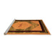 Sideview of Machine Washable Abstract Orange Modern Area Rugs, wshabs5304org