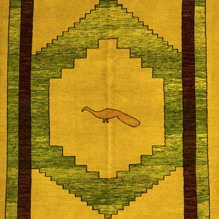 Abstract Yellow Modern Rug, abs5304yw