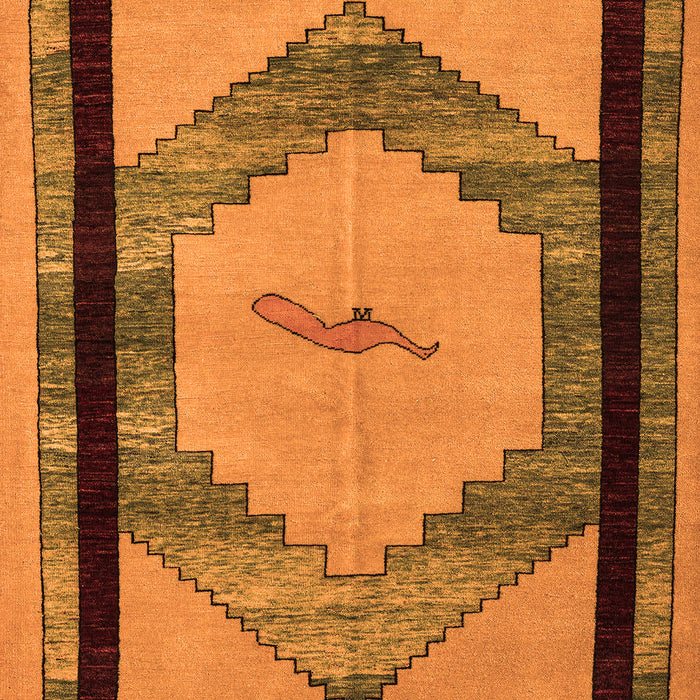 Machine Washable Abstract Orange Modern Area Rugs, wshabs5304org