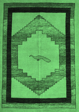 Abstract Emerald Green Modern Rug, abs5304emgrn