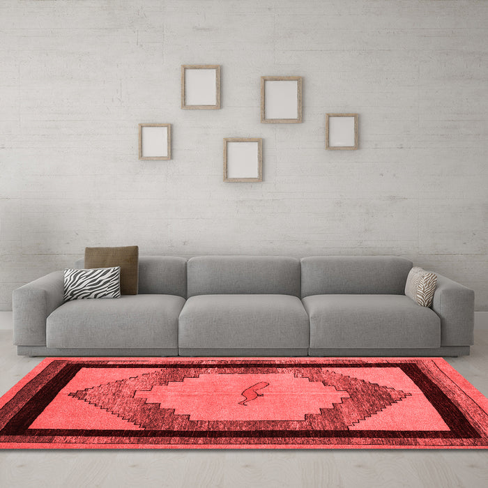 Modern Red Washable Rugs