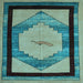 Square Abstract Light Blue Modern Rug, abs5304lblu