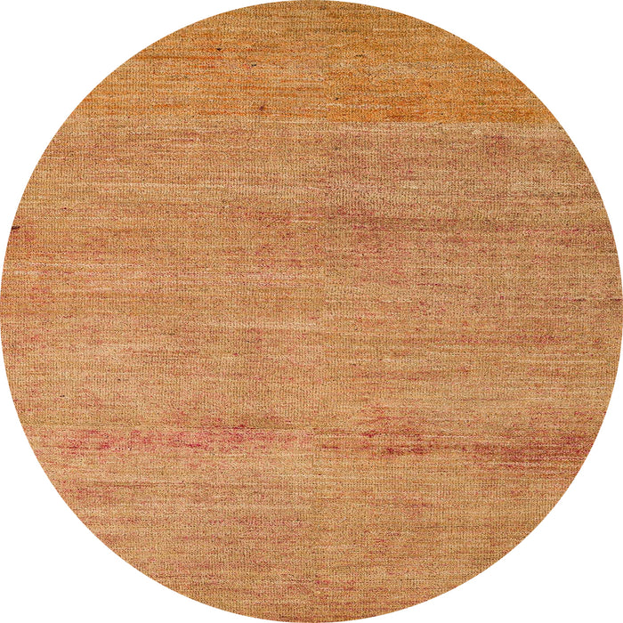 Round Machine Washable Abstract Orange Rug, wshabs5305