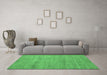 Machine Washable Abstract Emerald Green Modern Area Rugs in a Living Room,, wshabs5305emgrn