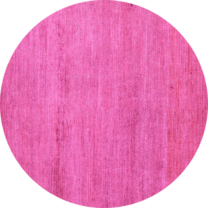 Round Machine Washable Abstract Pink Modern Rug, wshabs5305pnk