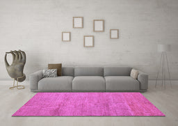 Machine Washable Abstract Purple Modern Area Rugs in a Living Room, wshabs5305pur