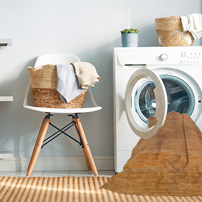 Machine Washable Abstract Orange Rug in a Washing Machine, wshabs5305