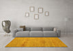 Machine Washable Abstract Yellow Modern Rug in a Living Room, wshabs5305yw