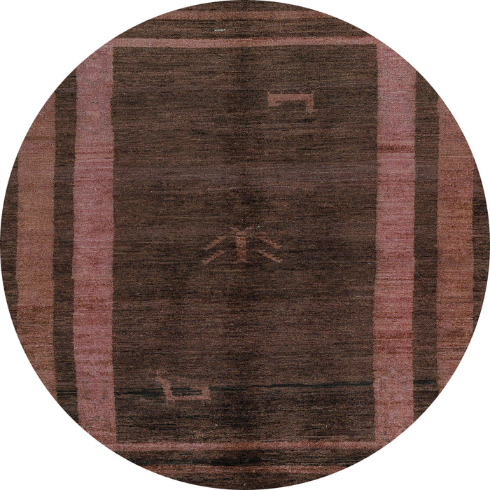 Round Abstract Light Blue Modern Rug, abs5306lblu