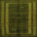 Square Abstract Green Modern Rug, abs5306grn