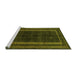 Sideview of Machine Washable Abstract Green Modern Area Rugs, wshabs5306grn