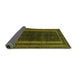 Sideview of Abstract Green Modern Rug, abs5306grn