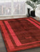 Machine Washable Abstract Tomato Red Rug in a Family Room, wshabs5306