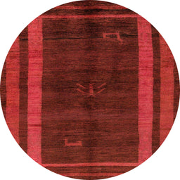 Round Abstract Red Modern Rug, abs5306