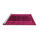 Sideview of Machine Washable Abstract Pink Modern Rug, wshabs5306pnk