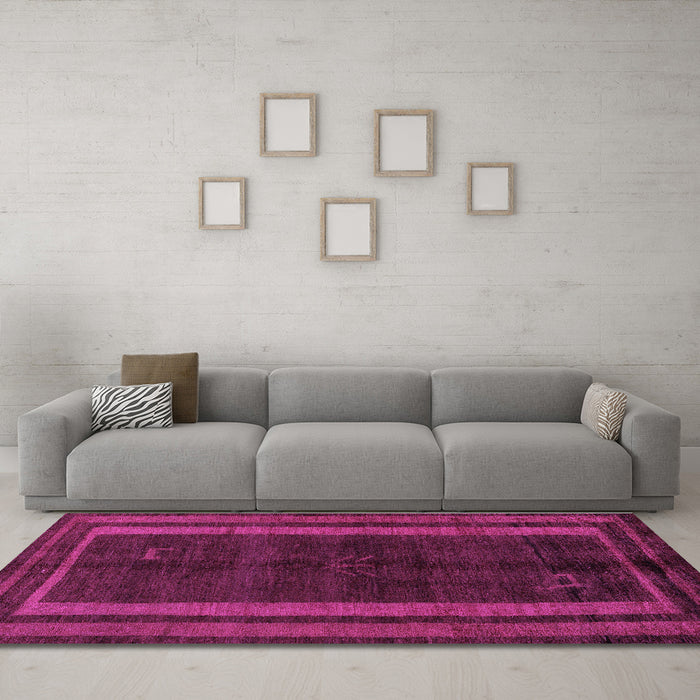 Machine Washable Abstract Purple Modern Area Rugs in a Living Room, wshabs5306pur